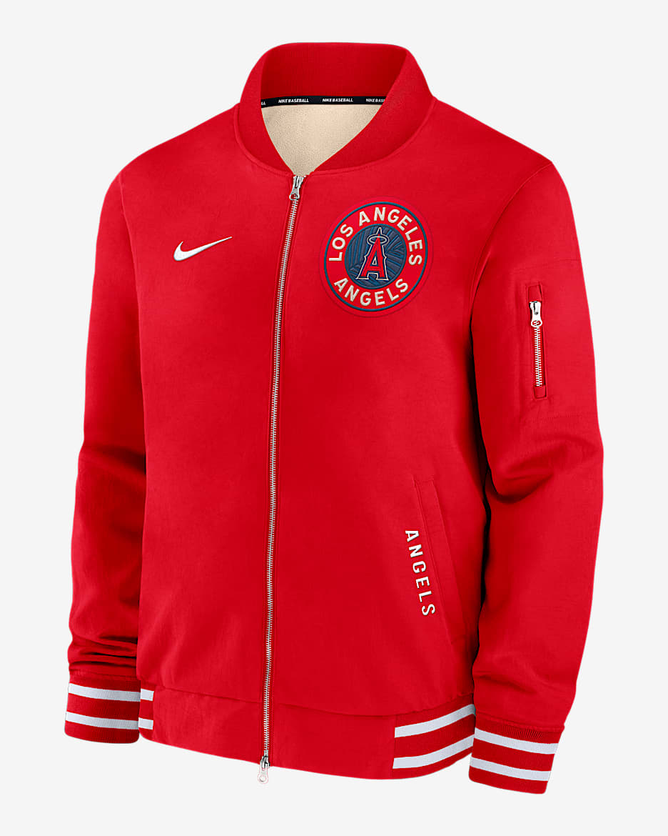 Los Angeles Angels Authentic Collection City Connect Men's Nike MLB Full-Zip Bomber Jacket - Red