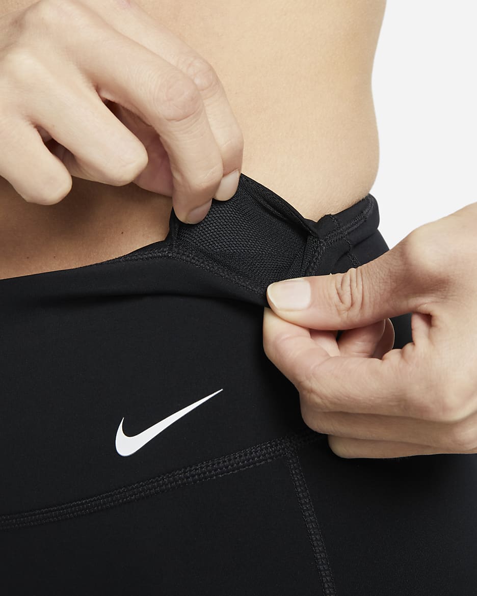 Shorts per il ciclo modello ciclista a vita media 18 cm Nike One Leak Protection – Donna - Nero/Antracite/Bianco