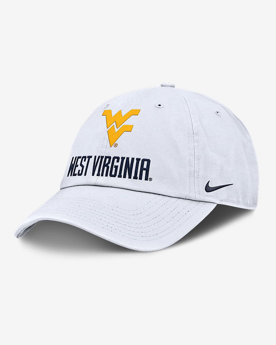 West Virginia Sideline Club Gameday Men's Nike College Adjustable Hat - White