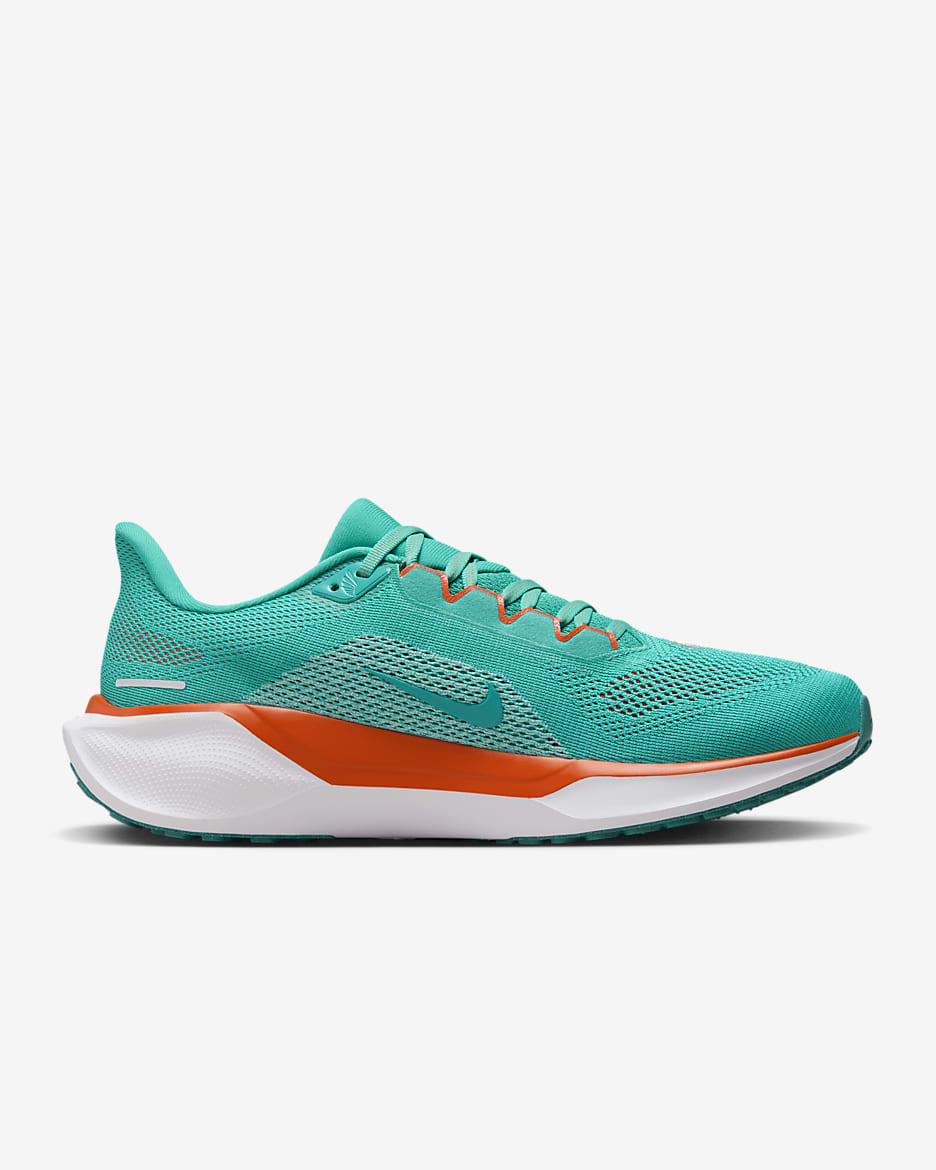 Nike Pegasus 41 NFL Miami Dolphins Men's Road Running Shoes - Turbo Green/White/Brilliant Orange/White