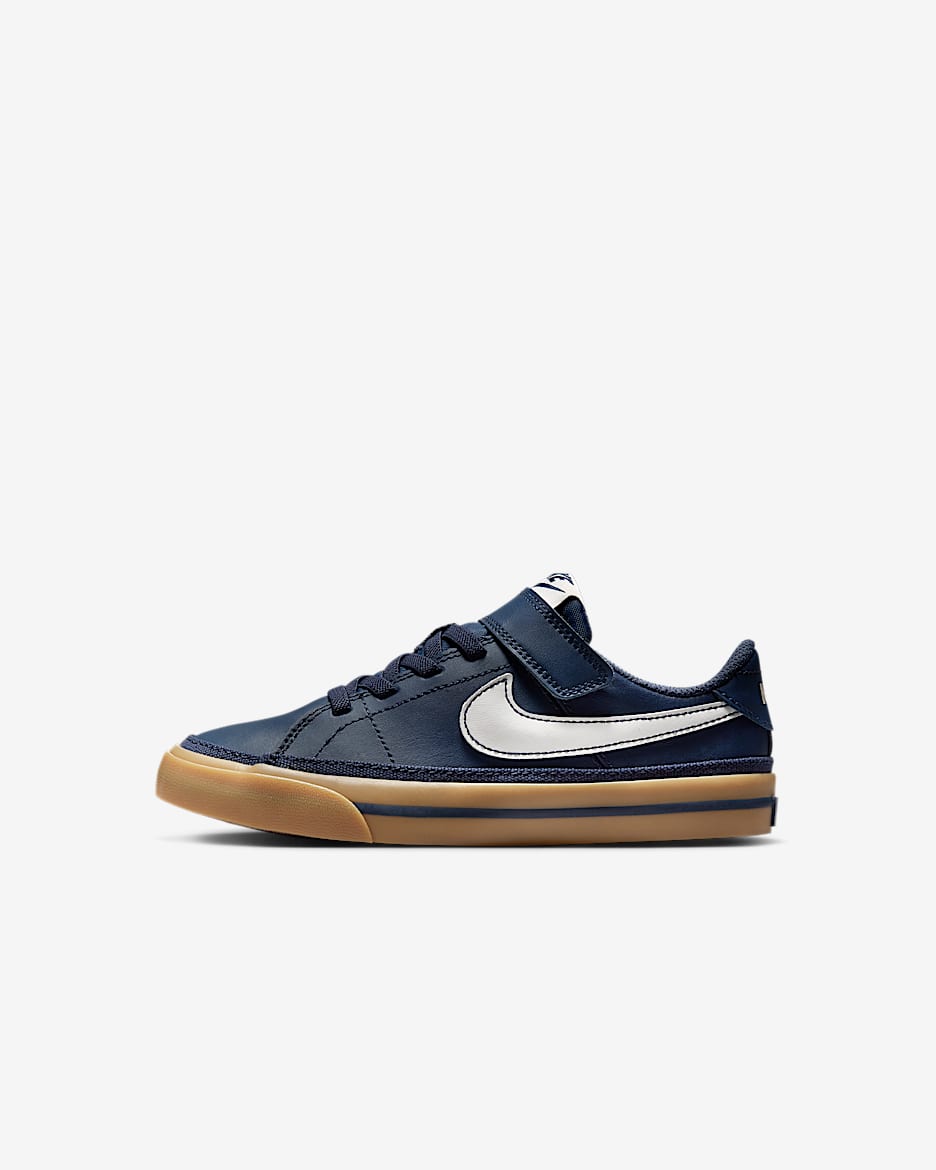 Tenis para niños de preescolar Nike Court Legacy - Trueno azul/Marrón claro goma/Vela