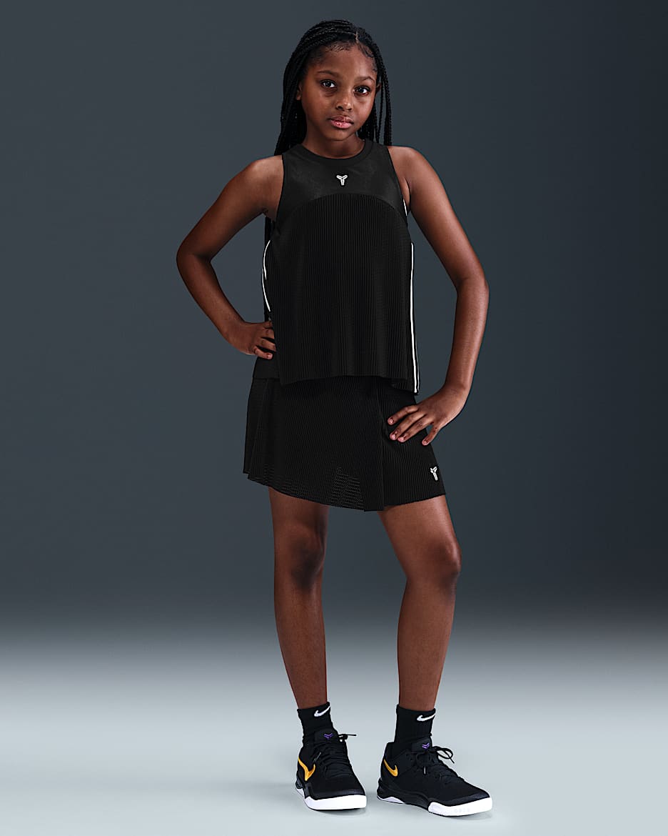 Kobe Big Kids' (Girls') Basketball Skort - Black/Black/White