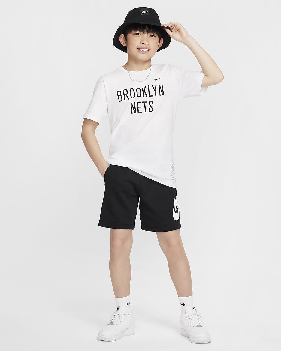 NBA-t-shirt Brooklyn Nets Nike för ungdom (killar) - Vit