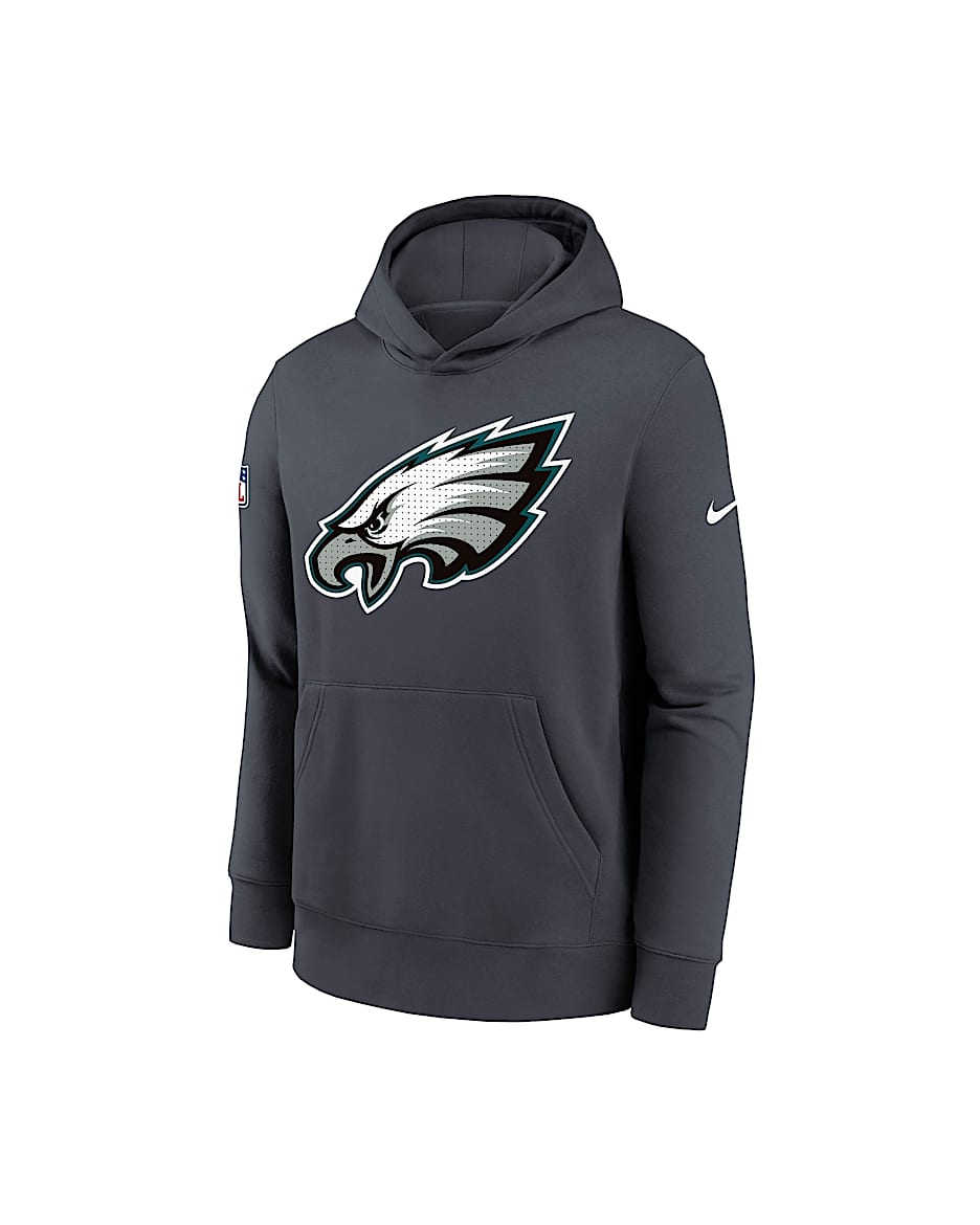 Sudadera con gorro sin cierre Nike de la NFL para niños talla grande Philadelphia Eagles Sideline Club - Antracita
