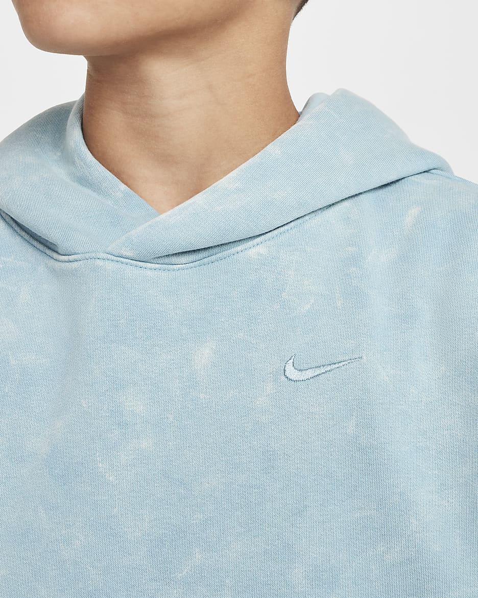 Nike Culture Of Basketball Big Kids' Fleece Pullover Hoodie - Denim Turquoise/Mystic Navy/Denim Turquoise