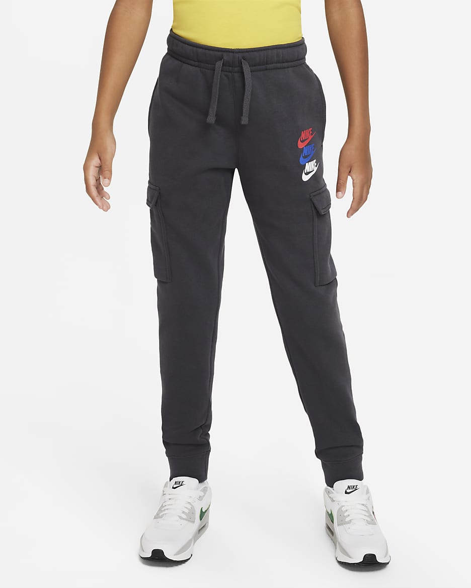 Παντελόνι cargo από φλις Nike Sportswear Standard Issue για μεγάλα αγόρια - Dark Smoke Grey