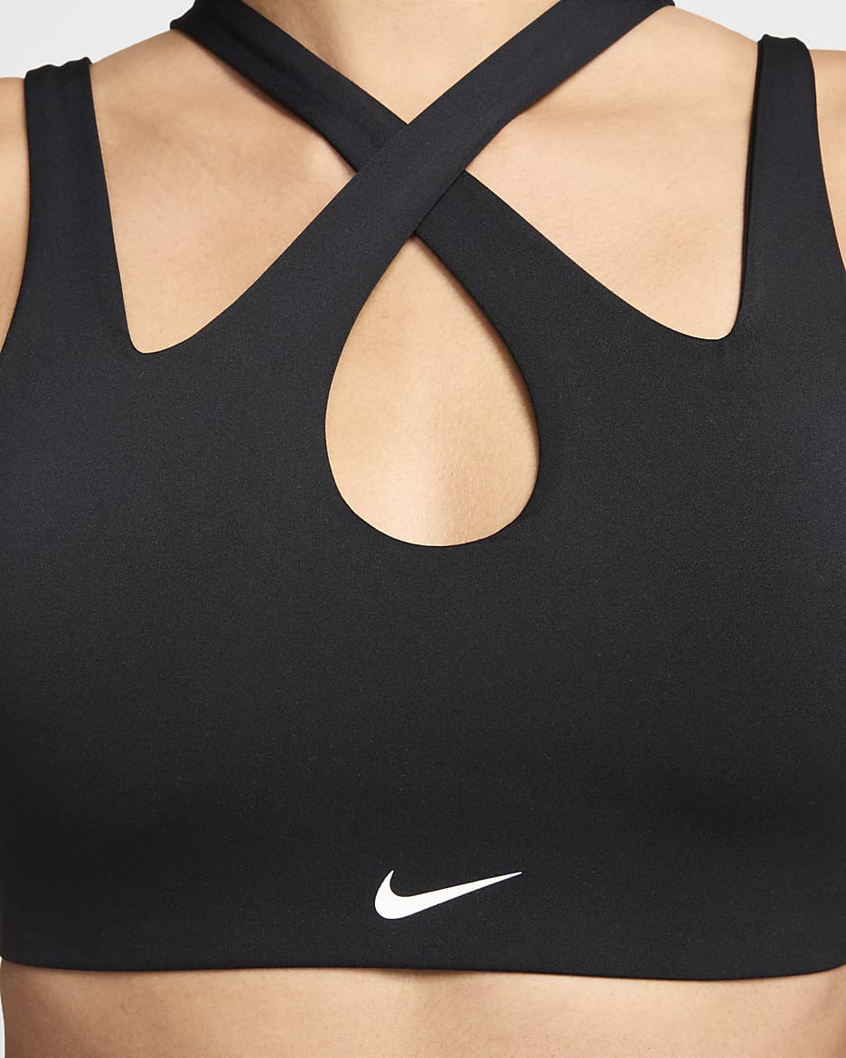 Nike Freestyle Sujetador deportivo de sujeción ligera con almohadilla - Mujer - Negro/Blanco