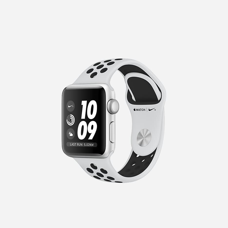 Apple Watch Nike+ GPS Series 3 (38mm) Open Box Running Watch - Pure Platinum/Black