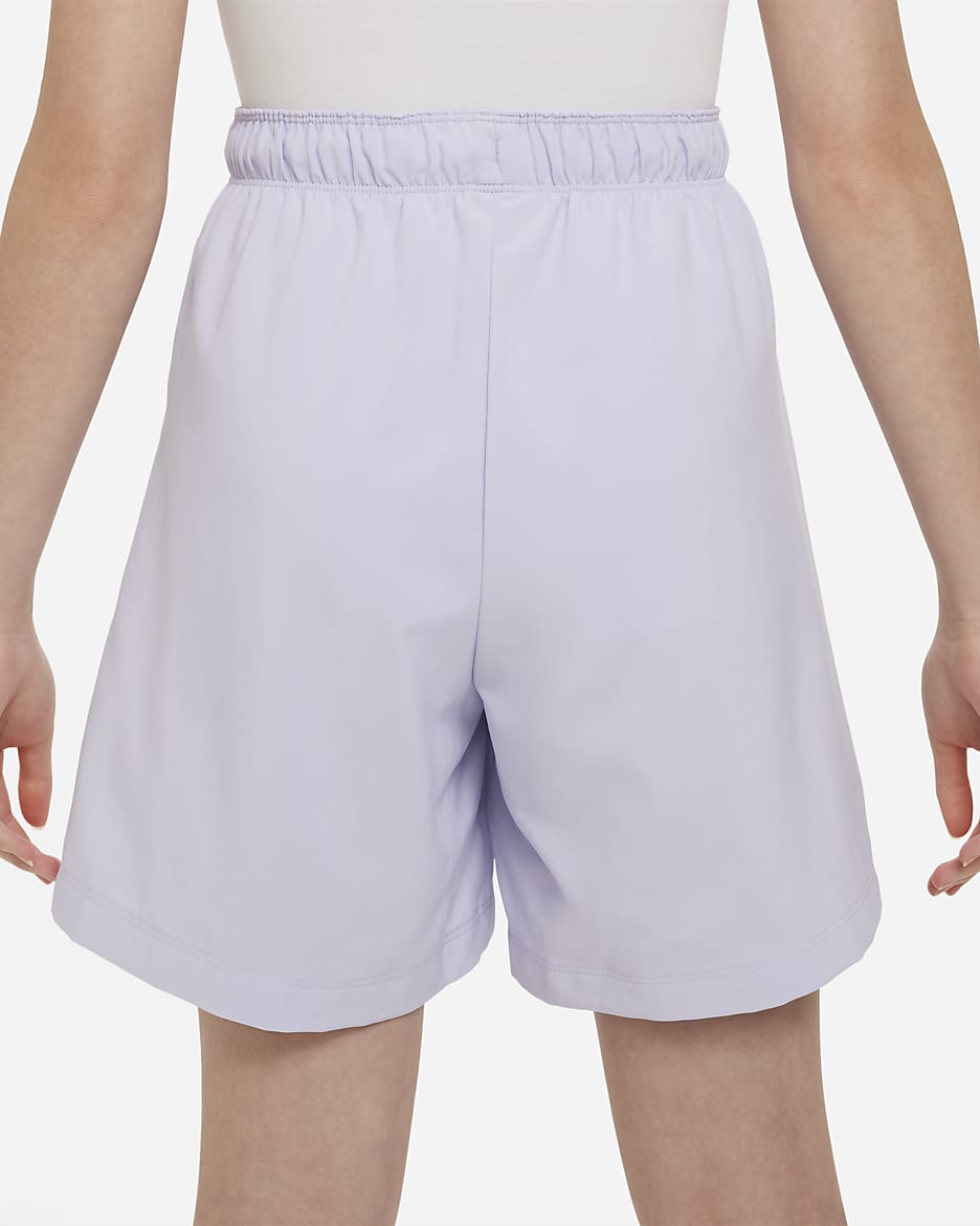 Nike Sportswear Trend Older Kids' (Girls') High-waisted Woven Shorts - Oxygen Purple/White/White