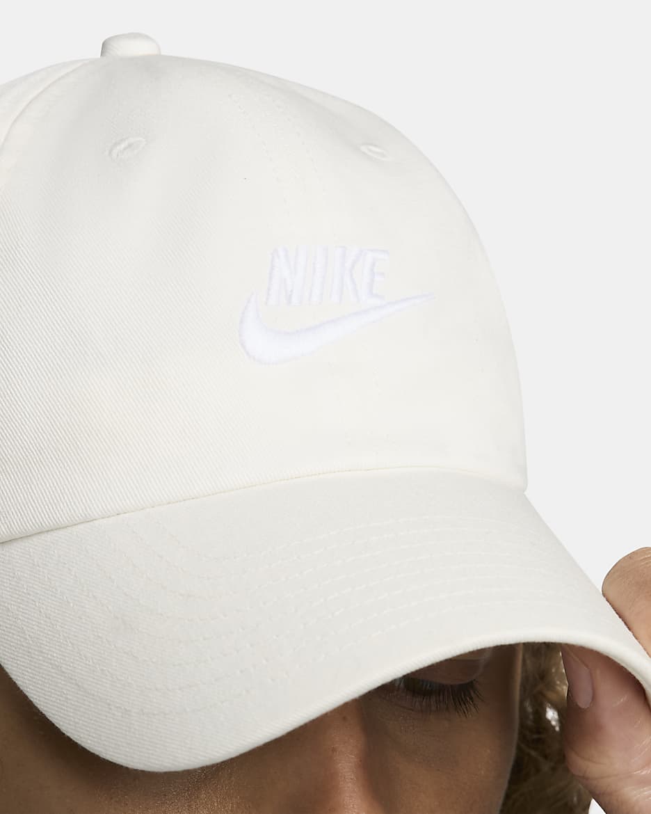 Casquette délavée souple Futura Nike Club pour enfant - Sail/Blanc