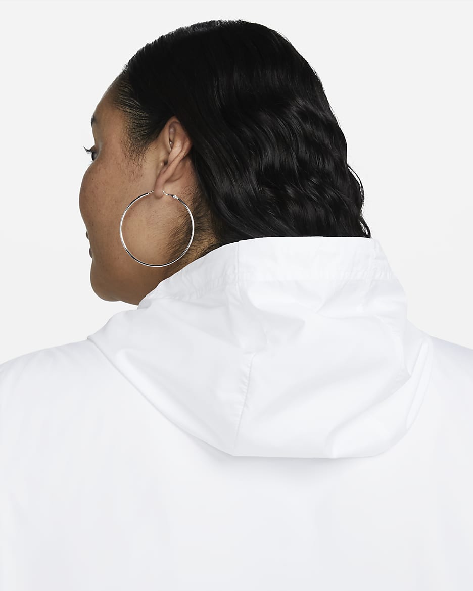 Nike Sportswear Essential Repel Women's Woven Jacket (Plus Size) - White/Black