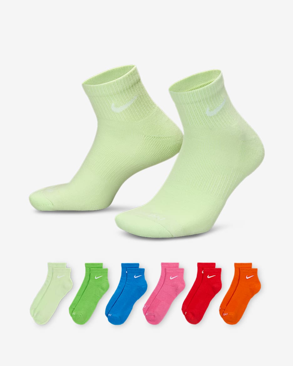Nike Everyday Plus Cushioned Training Ankle Socks (6 Pairs) - Multi-Color
