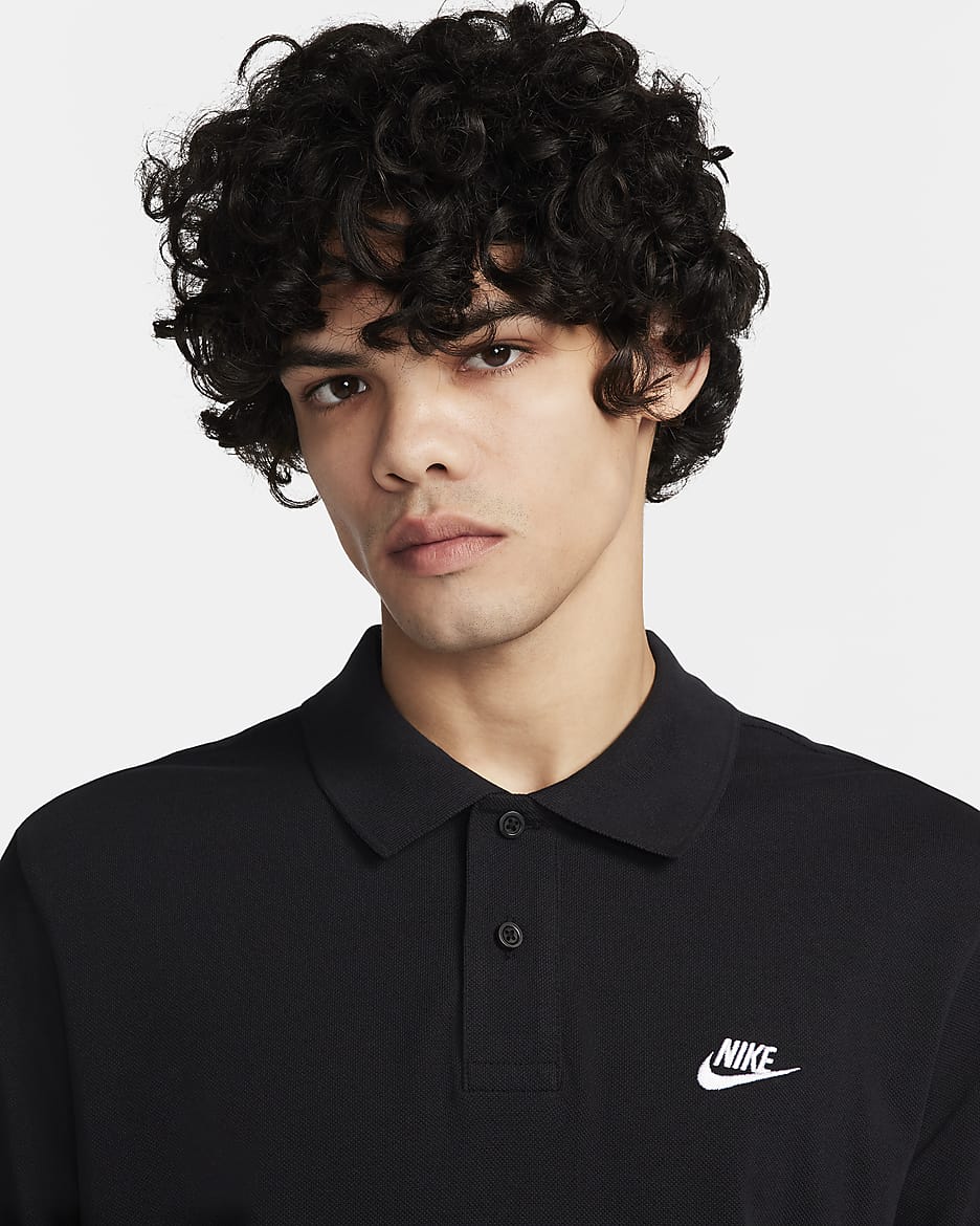 Nike Club Men's Short-Sleeve Polo - Black/White