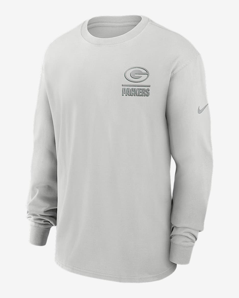 Green Bay Packers Essential Heavy Max90 Men's Nike NFL Long-Sleeve T-Shirt - Grey