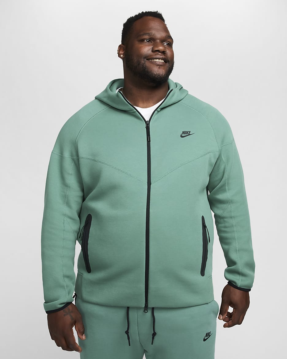 Felpa con cappuccio e zip a tutta lunghezza Nike Sportswear Tech Fleece Windrunner - Uomo - Bicoastal/Nero