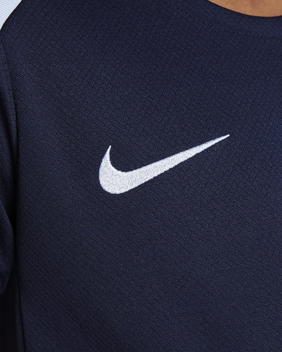 FFF Strike Big Kids' Nike Dri-FIT Soccer Short-Sleeve Knit Top - Blackened Blue/Cobalt Bliss/Cobalt Bliss