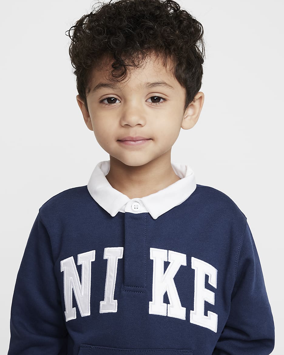 Nike Sportswear Club Toddler French Terry Long Sleeve Polo - Midnight Navy