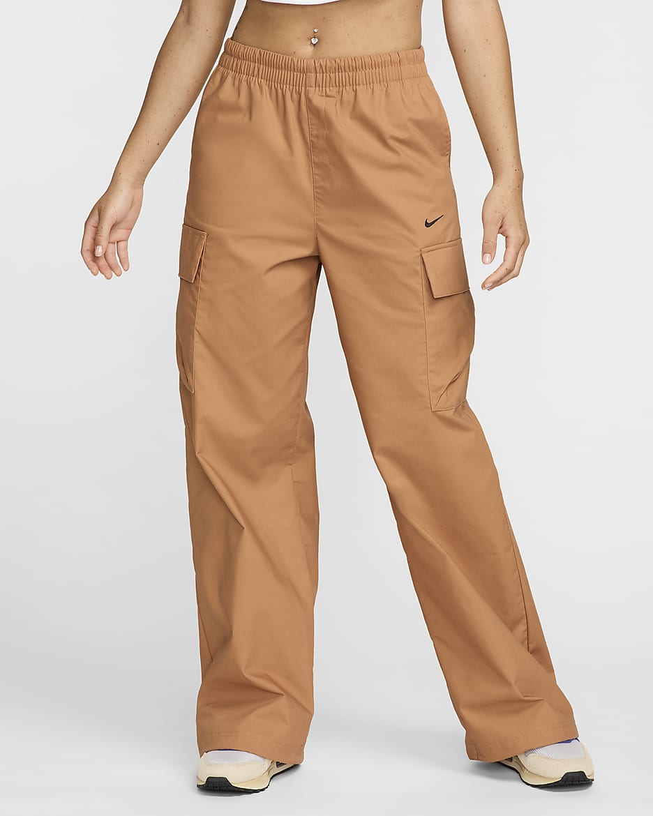 Nike Sportswear Everything Wovens Women's Mid-Rise Cargo Pants - Flax/Black