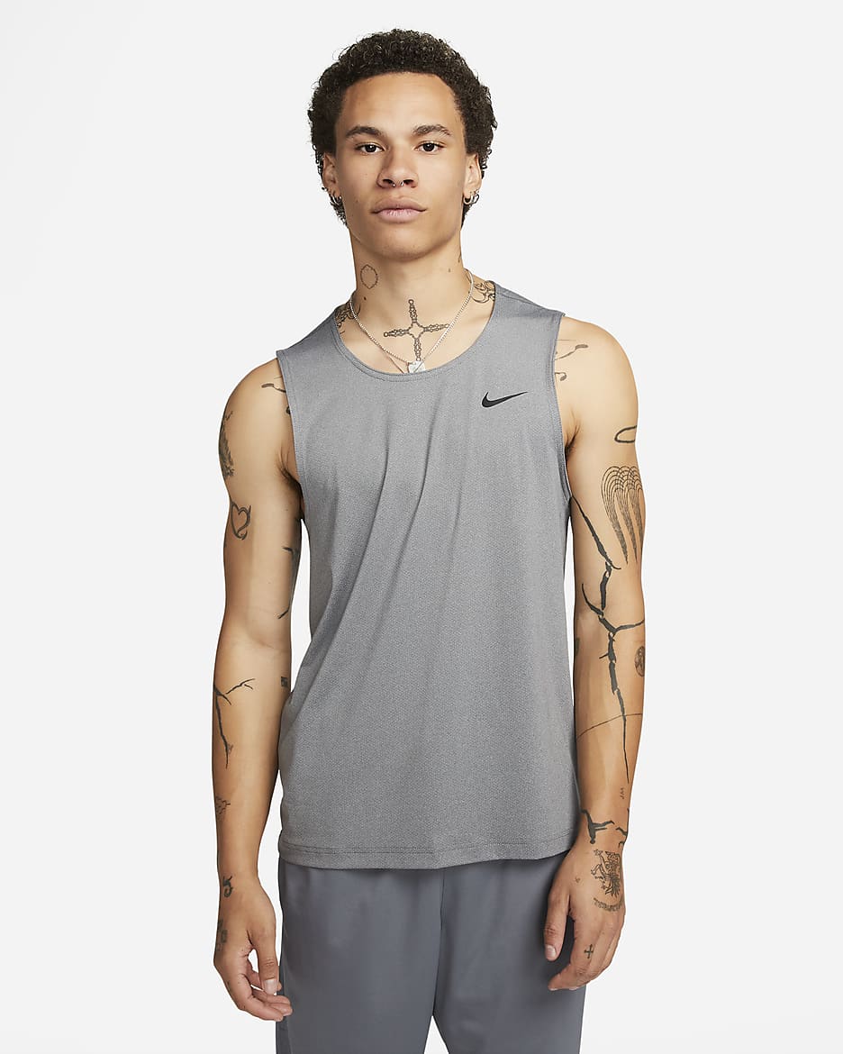 Nike Ready Men's Dri-FIT Fitness Tank - Smoke Grey/Heather/Black