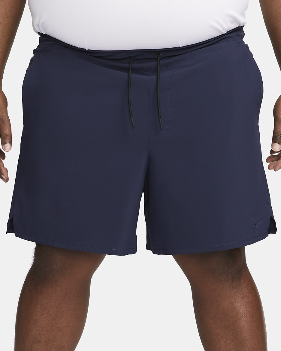 Nike Unlimited multifunctionele niet-gevoerde herenshorts met Dri-FIT (18 cm) - Obsidian/Zwart/Obsidian