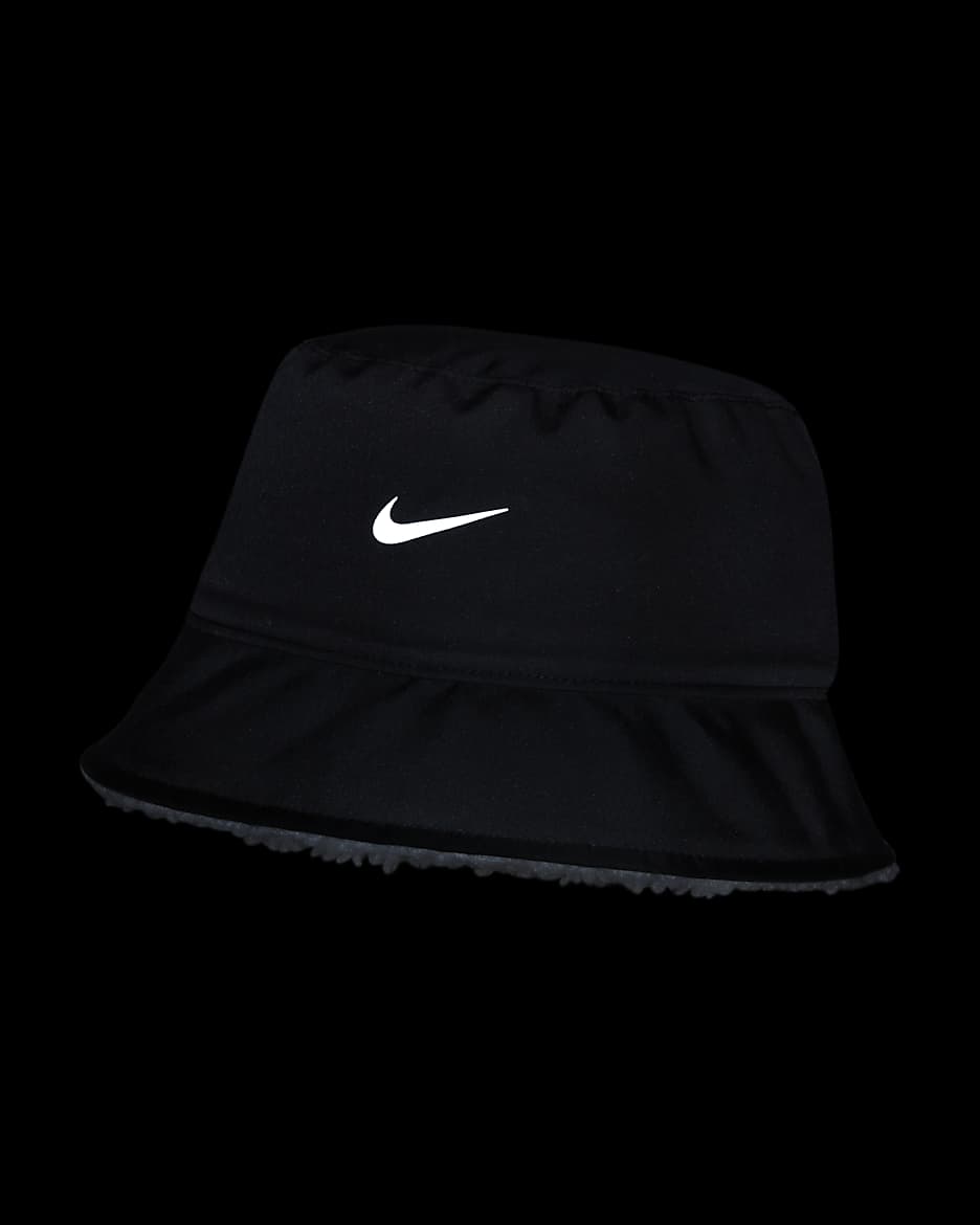 Nike Sportswear Reversible Fleece Bucket Hat - White/Black/Black