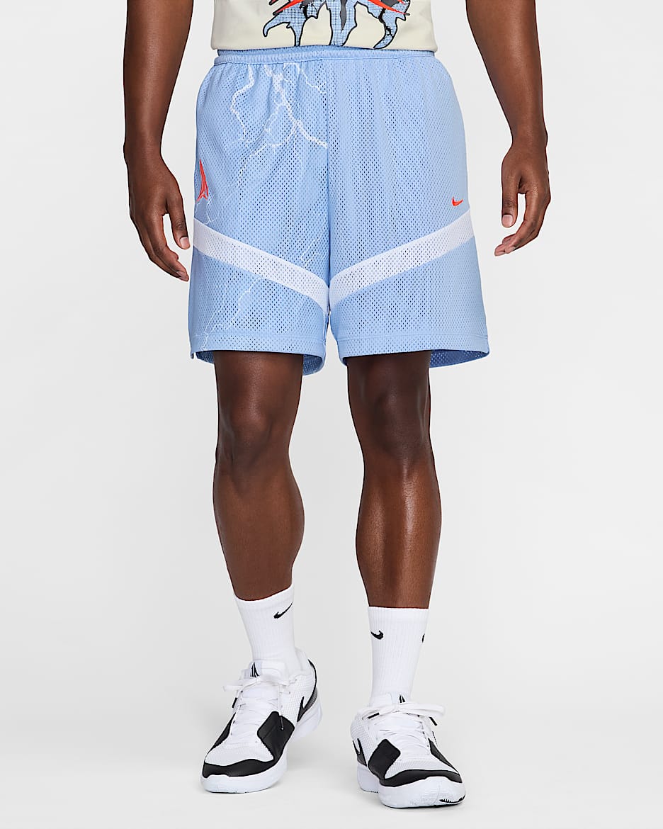 Shorts de básquetbol Dri-FIT de 15 cm para hombre Ja Icon - Cobalto felicidad/Blanco/Carmesí brillante