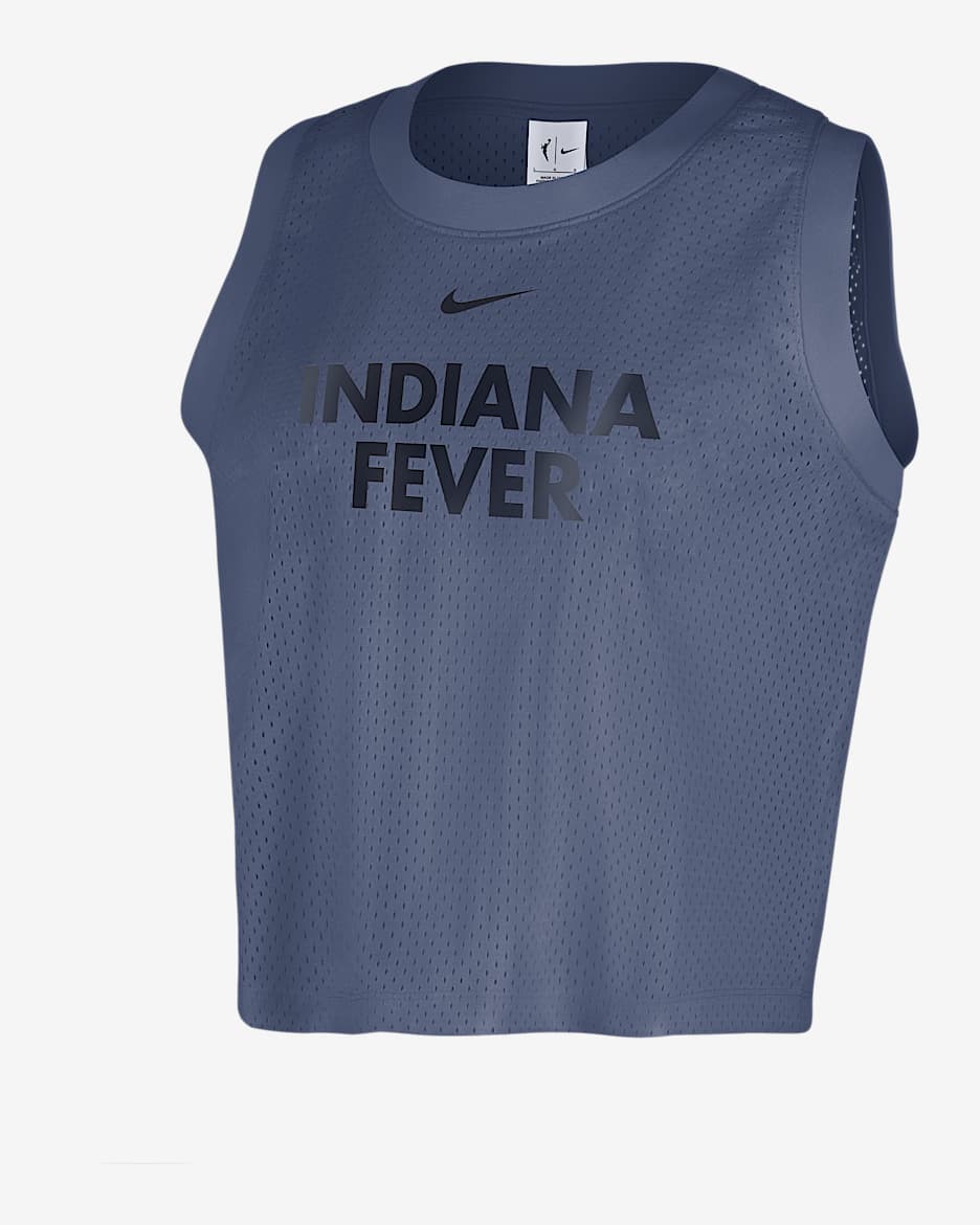 Camiseta de tirantes Nike de malla de la WNBA para mujer Indiana Fever - Azul difuso/Azul marino universitario