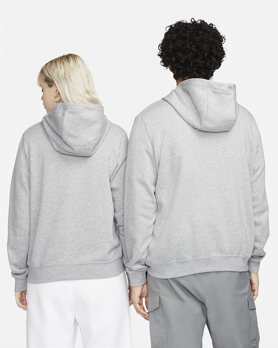 Nike Sportswear Club Fleece Women's Pullover Hoodie - Dark Grey Heather/White