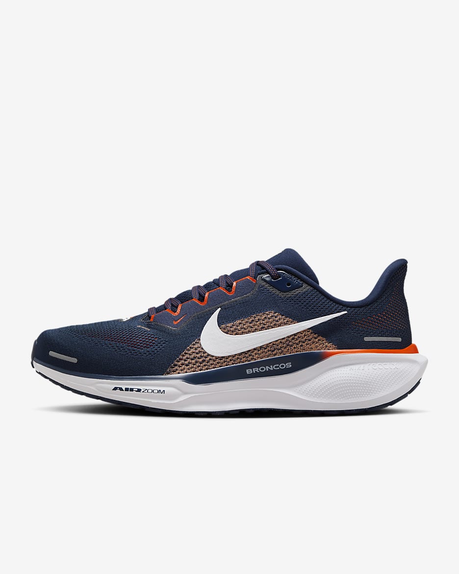 Nike Pegasus 41 NFL Denver Broncos Men's Road Running Shoes - College Navy/White/Brilliant Orange/White