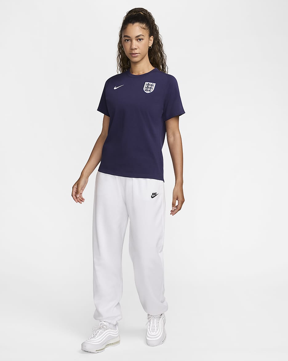 England Travel Nike Football Short-Sleeve Top - Purple Ink/Sesame/White