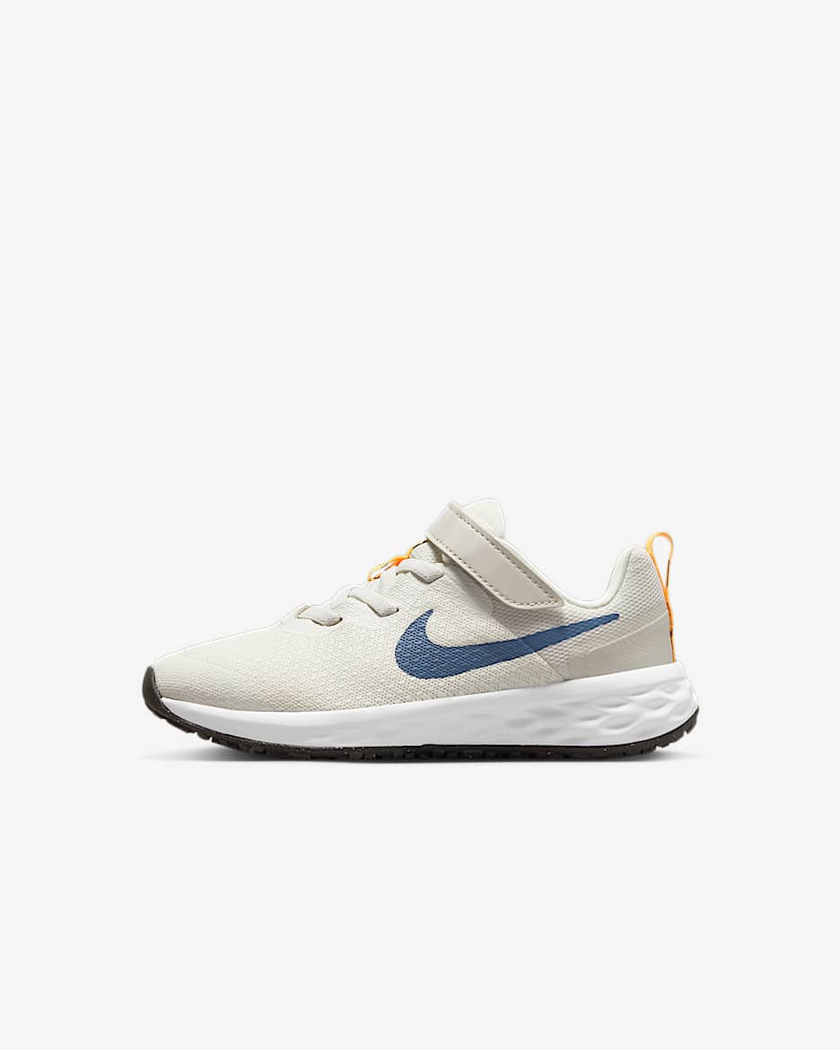 Nike Revolution 6 Younger Kids' Shoes - Summit White/Light Bone/Blue Lightning/Diffused Blue