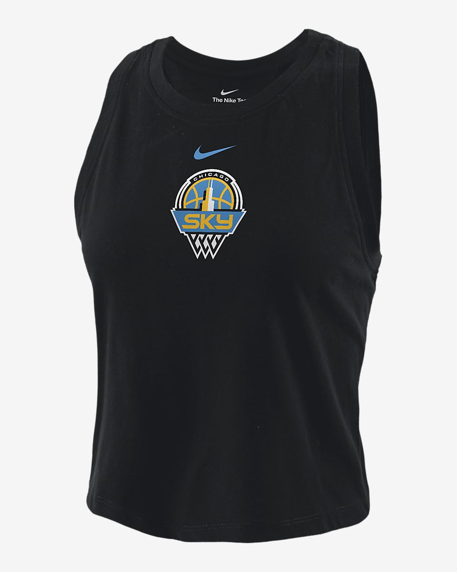 Chicago Sky Women's Nike WNBA Cropped Tank Top - Black