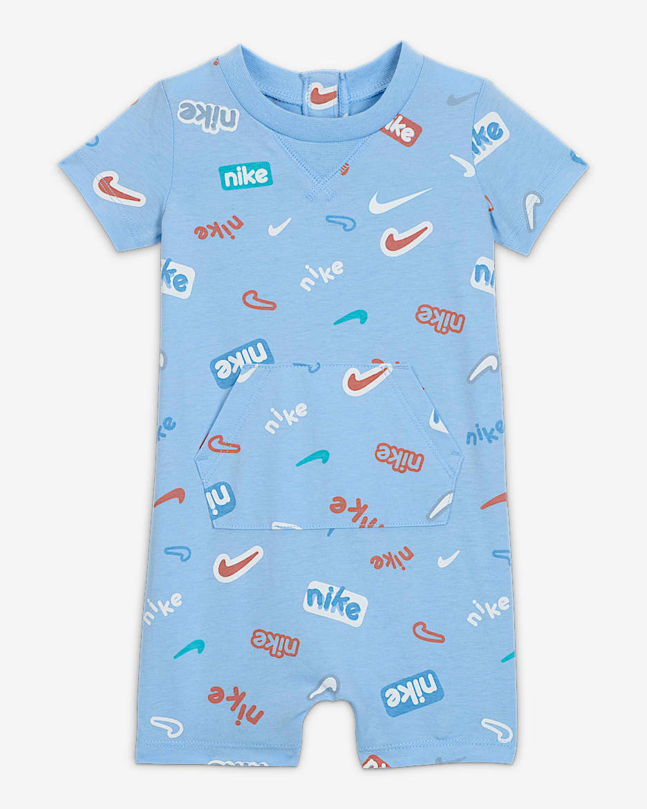 Mono de manga corta de pierna corta para bebé Nike E1D1 - Azul psíquico