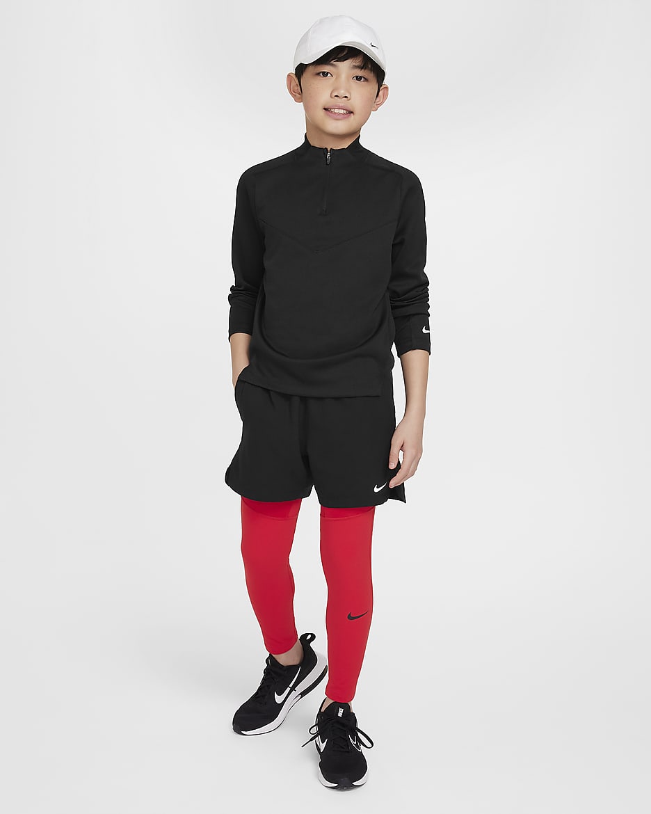 Nike Pro Dri-FIT Big Kids' (Boys') Tights - University Red/University Red/Black