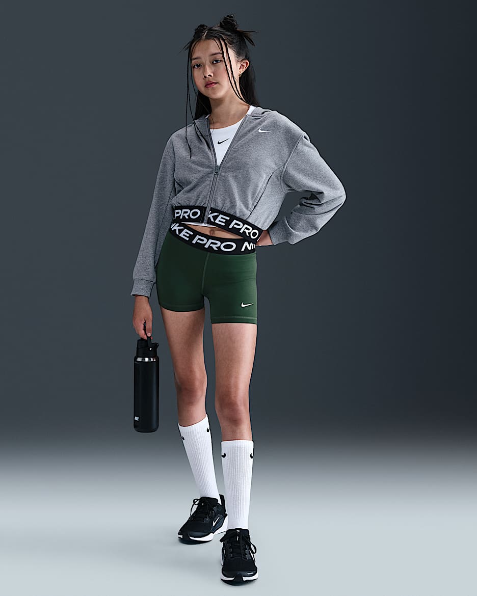 Nike Pro Girls' Shorts - Fir/White