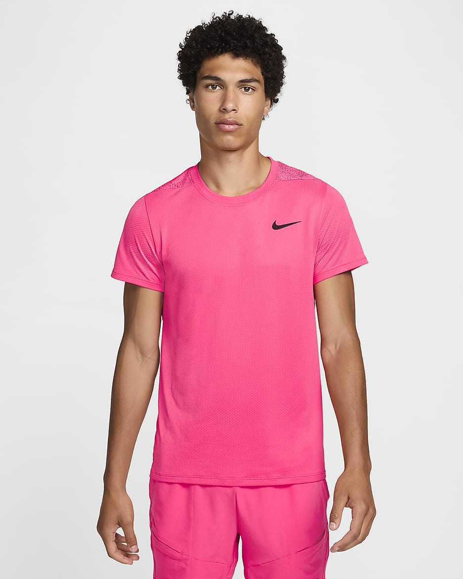 NikeCourt Slam Camiseta de tenis Dri-FIT - Hombre - Aster Pink/Negro