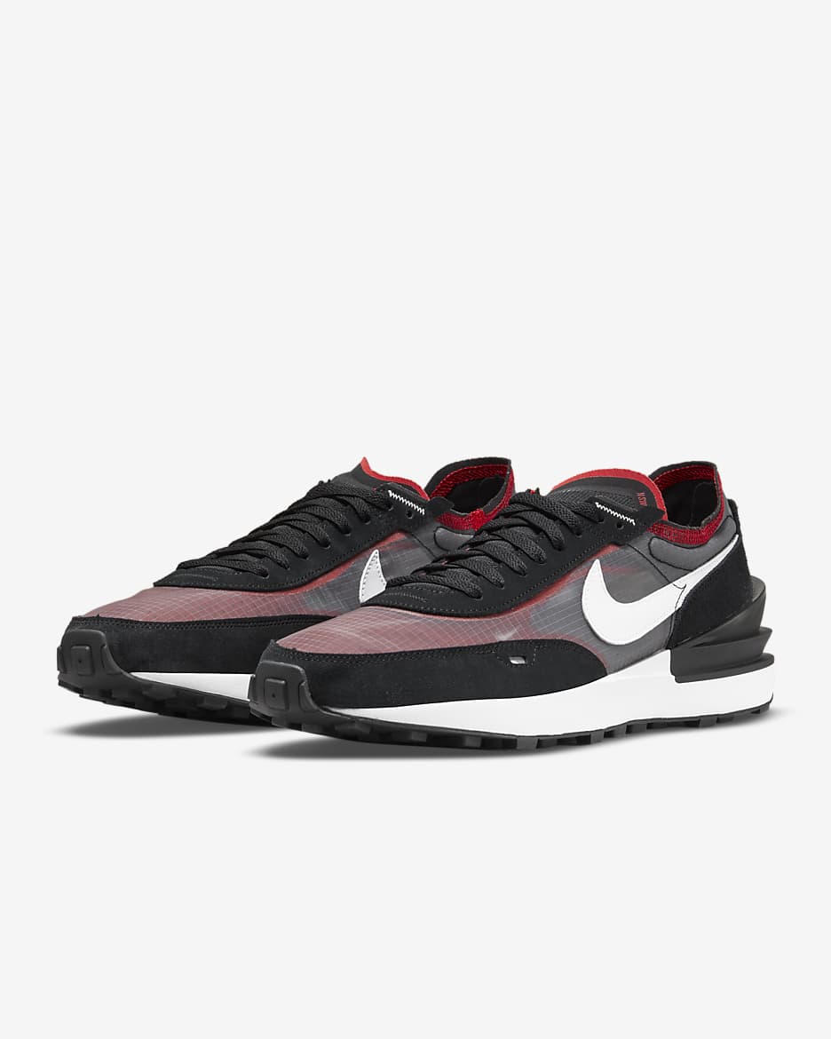 Tenis para hombre Nike Waffle One SE - Negro/Rojo deportivo/Blanco