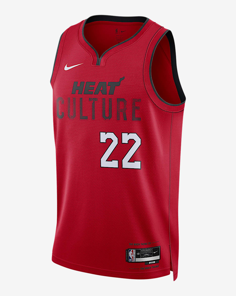 Jersey Nike Dri-FIT de la NBA Swingman para hombre Jimmy Butler Miami Heat 2024/25 City Edition - Rojo universitario