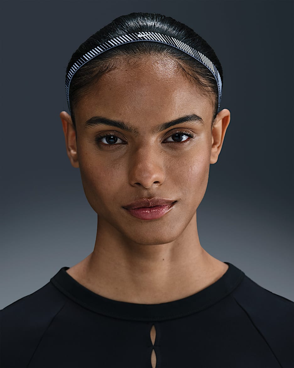 Fitas para o cabelo Nike Flex (conjunto de 6) - Branco/Preto/Branco