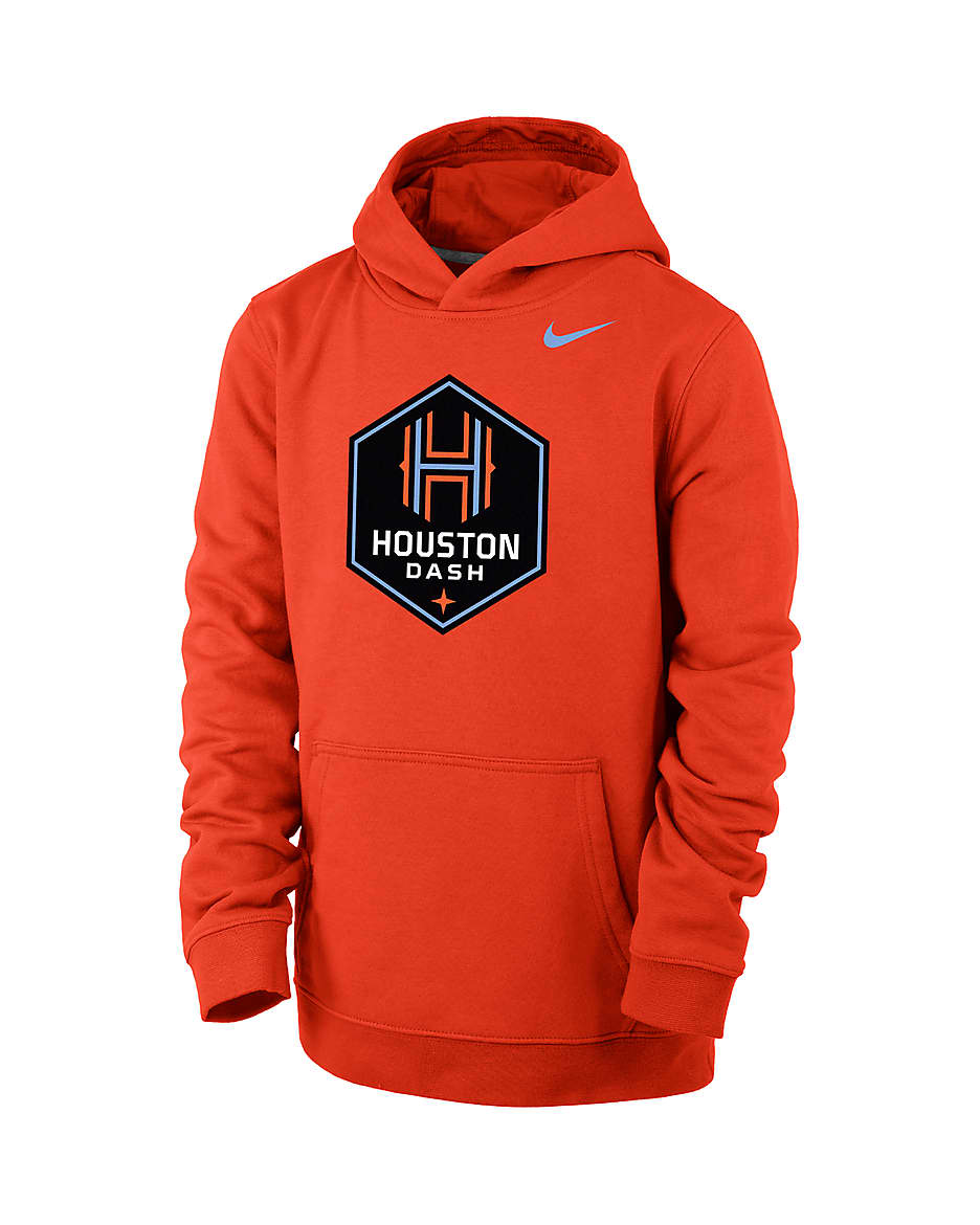 Houston Dash Club Fleece Big Kids' (Boys') Nike Soccer Hoodie - Team Orange