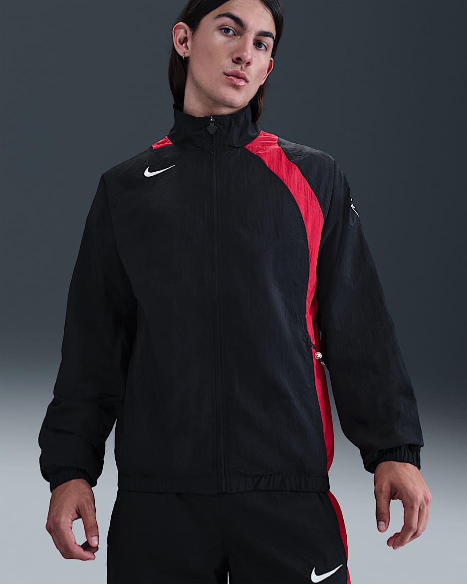 Nike Total 90 Men's Repel Soccer Track Jacket - Black/Gym Red/Sail