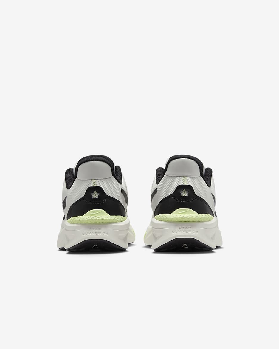 Nike Star Runner 4 løpesko til vei for store barn - Summit White/Barely Volt/Hvit/Svart