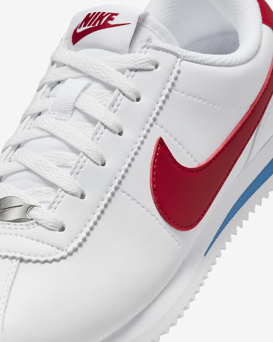 Nike Cortez Older Kids' Shoes - White/Varsity Blue/Varsity Red