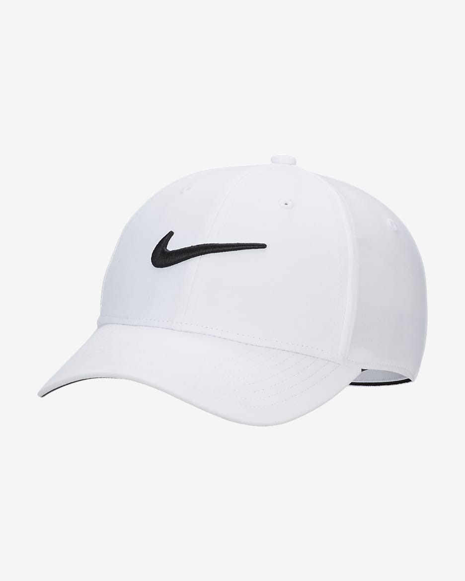 Σταθερό καπέλο jockey με σχέδιο Swoosh Nike Dri-FIT Club - Λευκό/Μαύρο