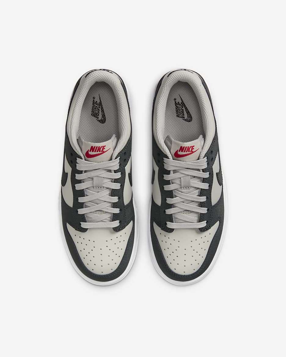 Nike Dunk Low Older Kids' Shoes - Light Iron Ore/White/Gym Red/Anthracite