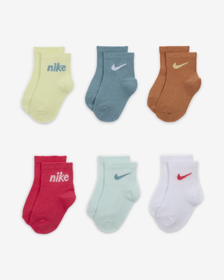 Nike Everyone From Day One Baby Socks Box Set (6-Pairs) - Lime Ice