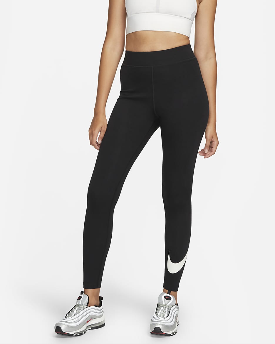 Legging taille haute à motif Nike Sportswear Classics pour femme - Noir/Sail