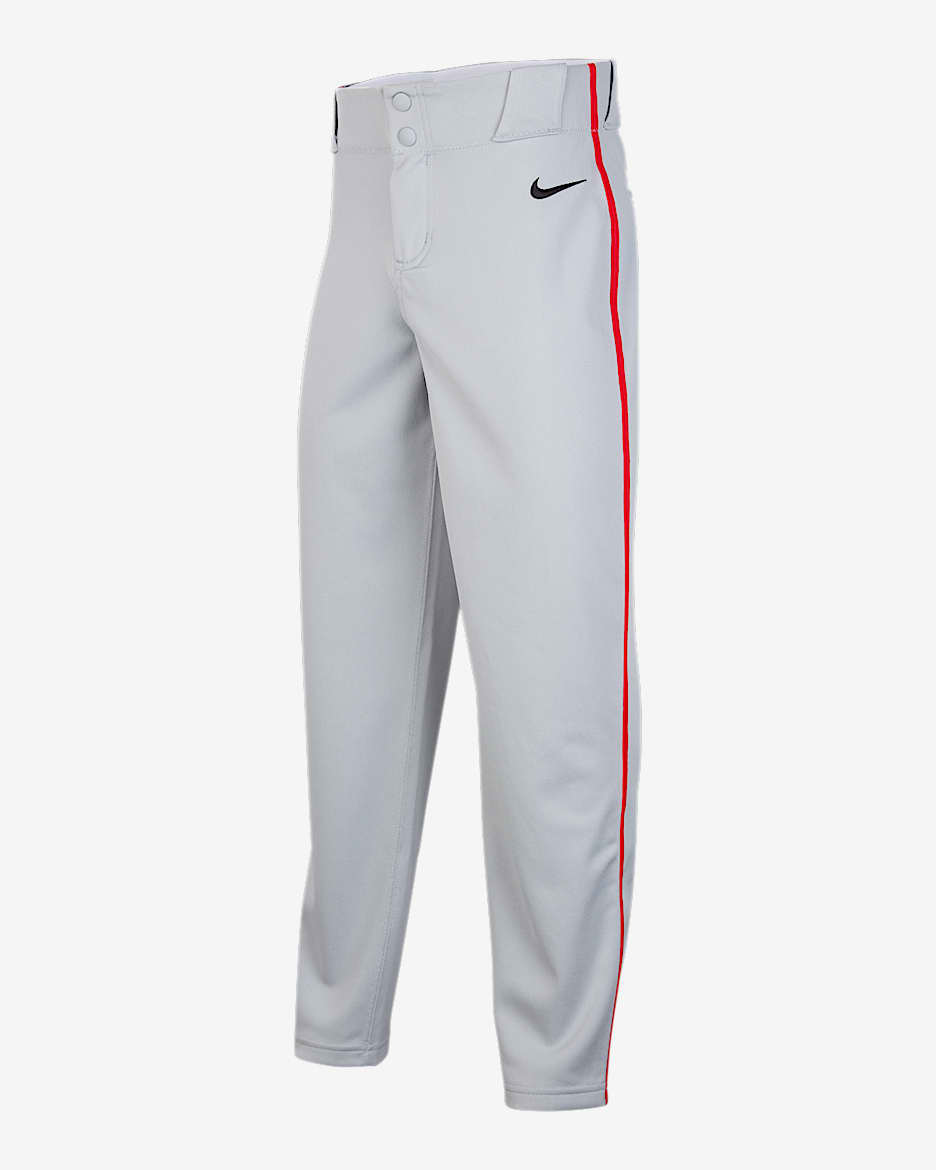 Pants de béisbol entubados para niños talla grande Nike Vapor Select 2 - Gris lobo/Rojo universitario/Negro