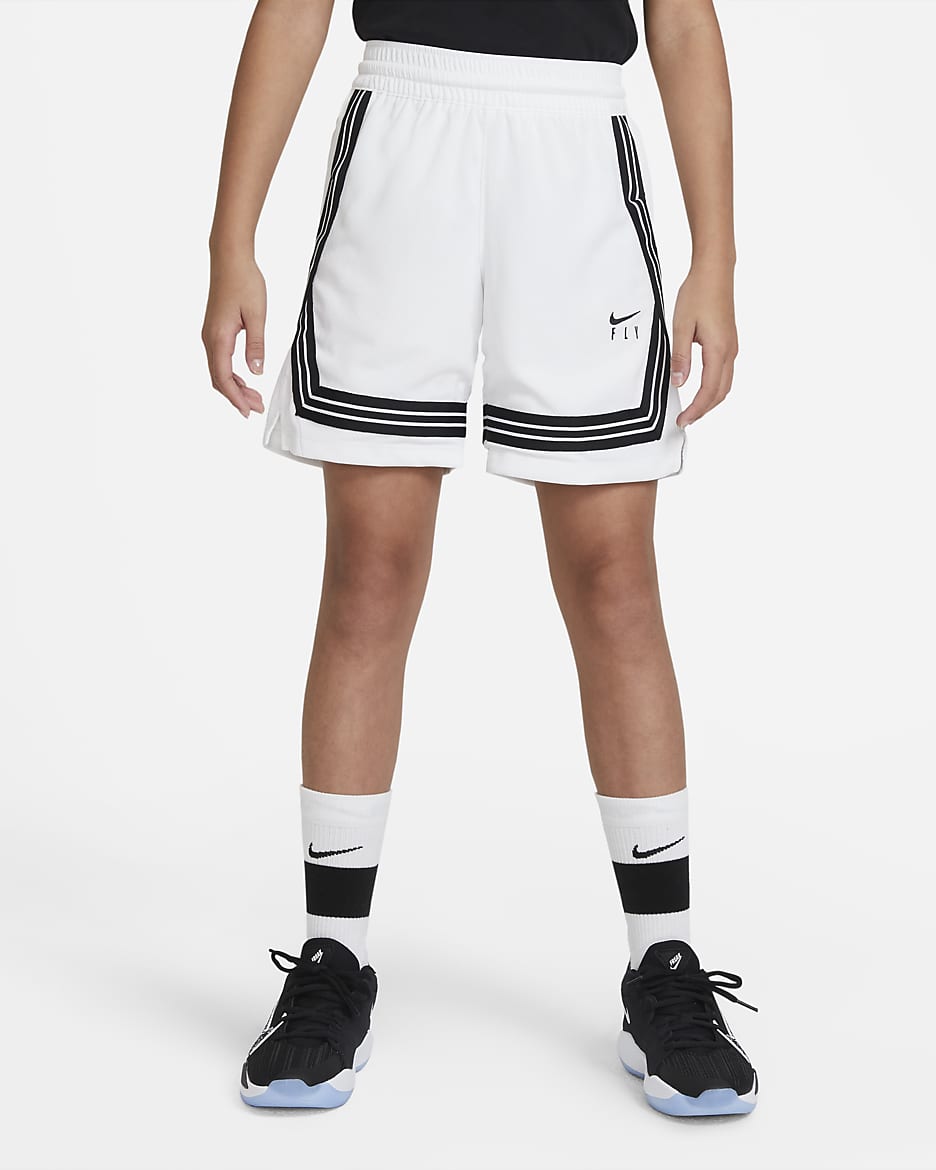 Shorts de básquetbol para niña talla grande Nike Fly Crossover - Blanco/Negro