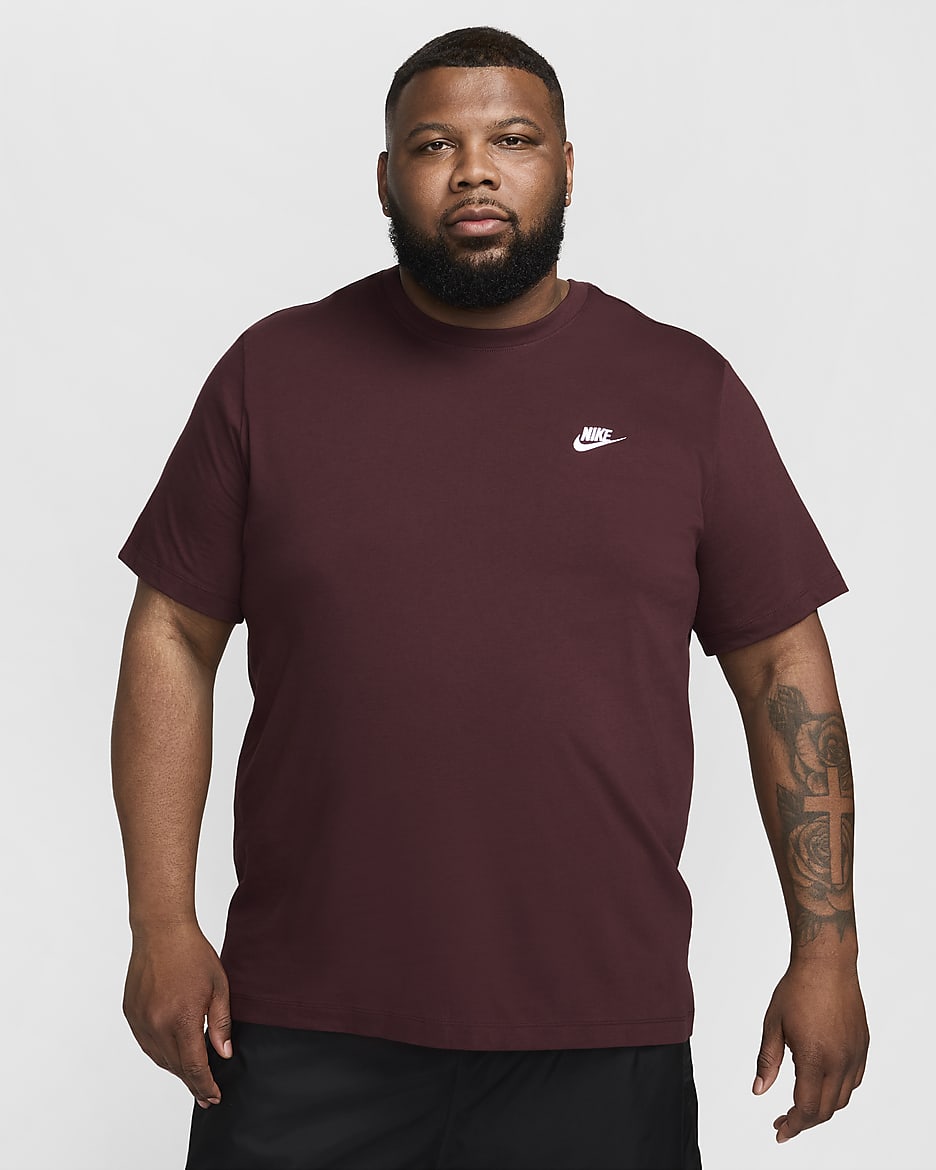 Nike Sportswear Club T-skjorte til herre - Burgundy Crush